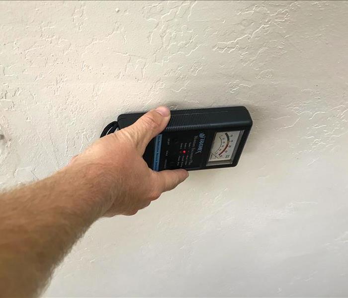 SERVPRO tech using moisture meter to detect mold in San Diego, CA